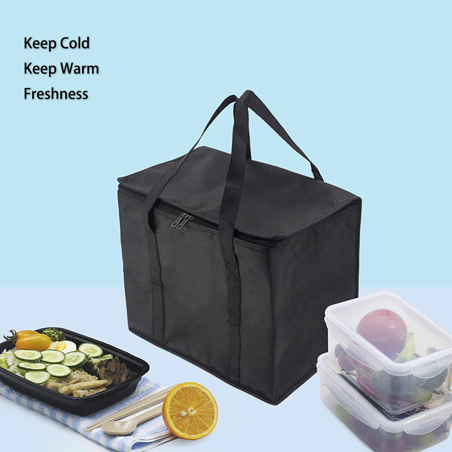 Bolsas De Hielo La Compra, Bolsa Térmica Plegable, Bolsa De Alimentos Aislada, Bolsas De Picnic Plegable, Bolsa De Almuerzo Grande Reutilizable, para Picnics, Fiestas, Camping, Playa (41*33**26 cm)