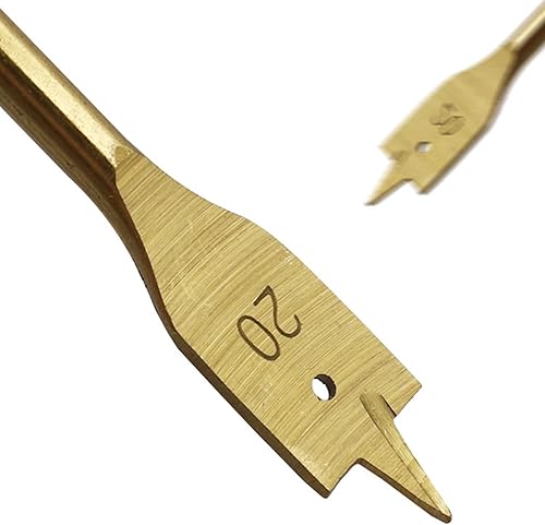 Miniatura 6 de Taladro plano para carpintería de tres puntos, 0.394-0.984 in, chapado en titanio, juego de sierra de agujero hexagonal