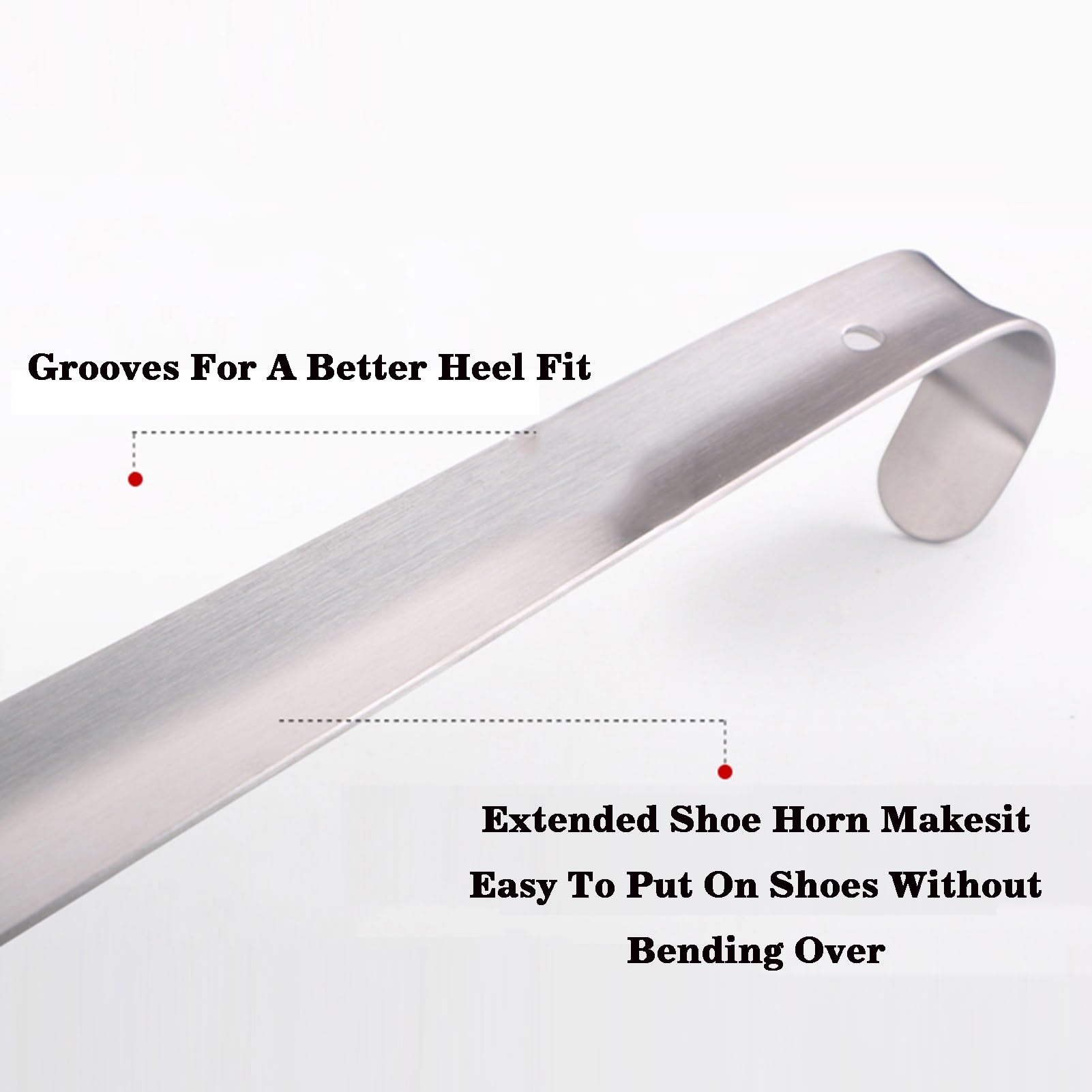Genérico Herramienta Antideslizante For Calzado Con Calzador De Acero Inoxidable For Viaje, Mango Largo De Calzador De Metal, Tiene Un Mango Ideal