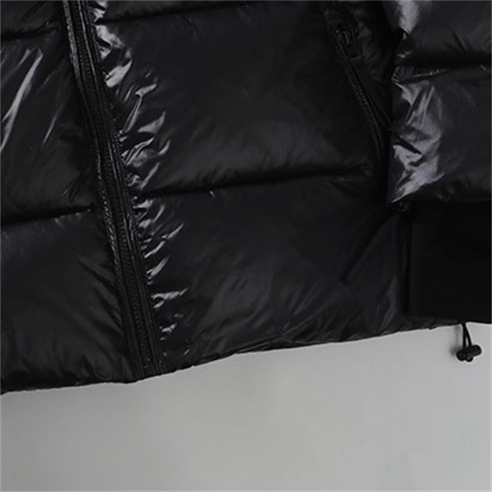 Giacca trapuntata Glossy da uomo, tinta unita, spessa giacca termica, giacca a buffer, vestibilità rilassata, giacca trapuntata per attività all'aria aperta, calda, giacca invernale leggera