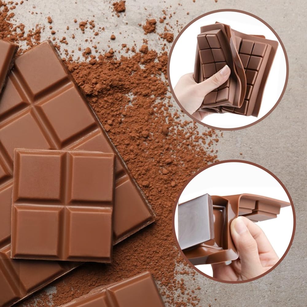 Lot De 3 Moules à Tablette De Chocolat Silicone 6 Cavités - Moule Barre Chocolat Antiadhésif