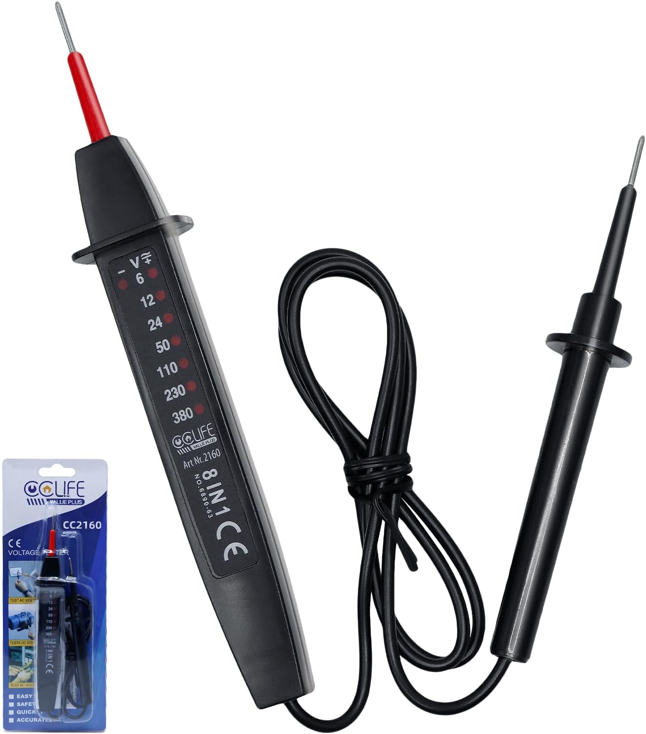 Keenso Auto Prüflampe - DC 6V/12V/24V Stromkreis Tester Für Kfz Elektrik, Inkl. Krokodilklemme