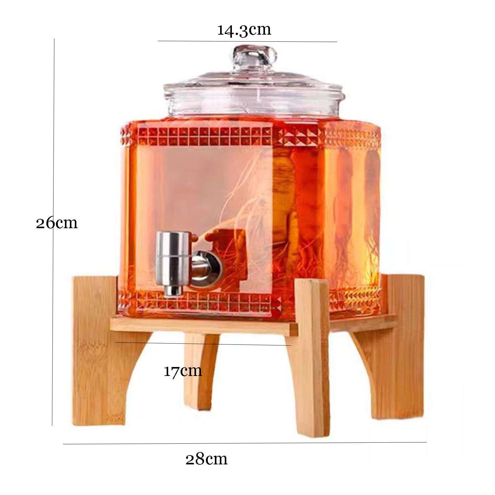 Dispenser for bevande da 3 litri con rubinetto, secchiello for teiera for frutta for la casa, caraffa for dispenser for succhi, bocca larga facile da riempire for limonata, succhi di frutta, tè freddo