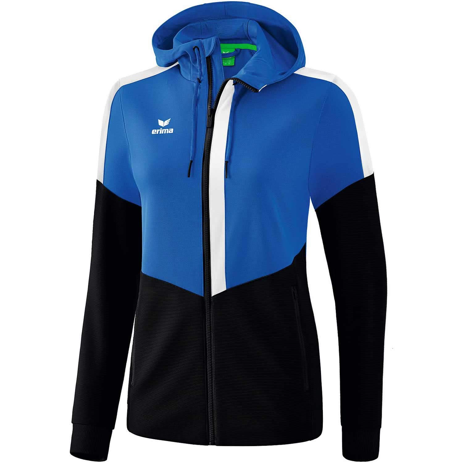 Erima Squad Training Jacket with Hood - New Royal/Black/White, 36