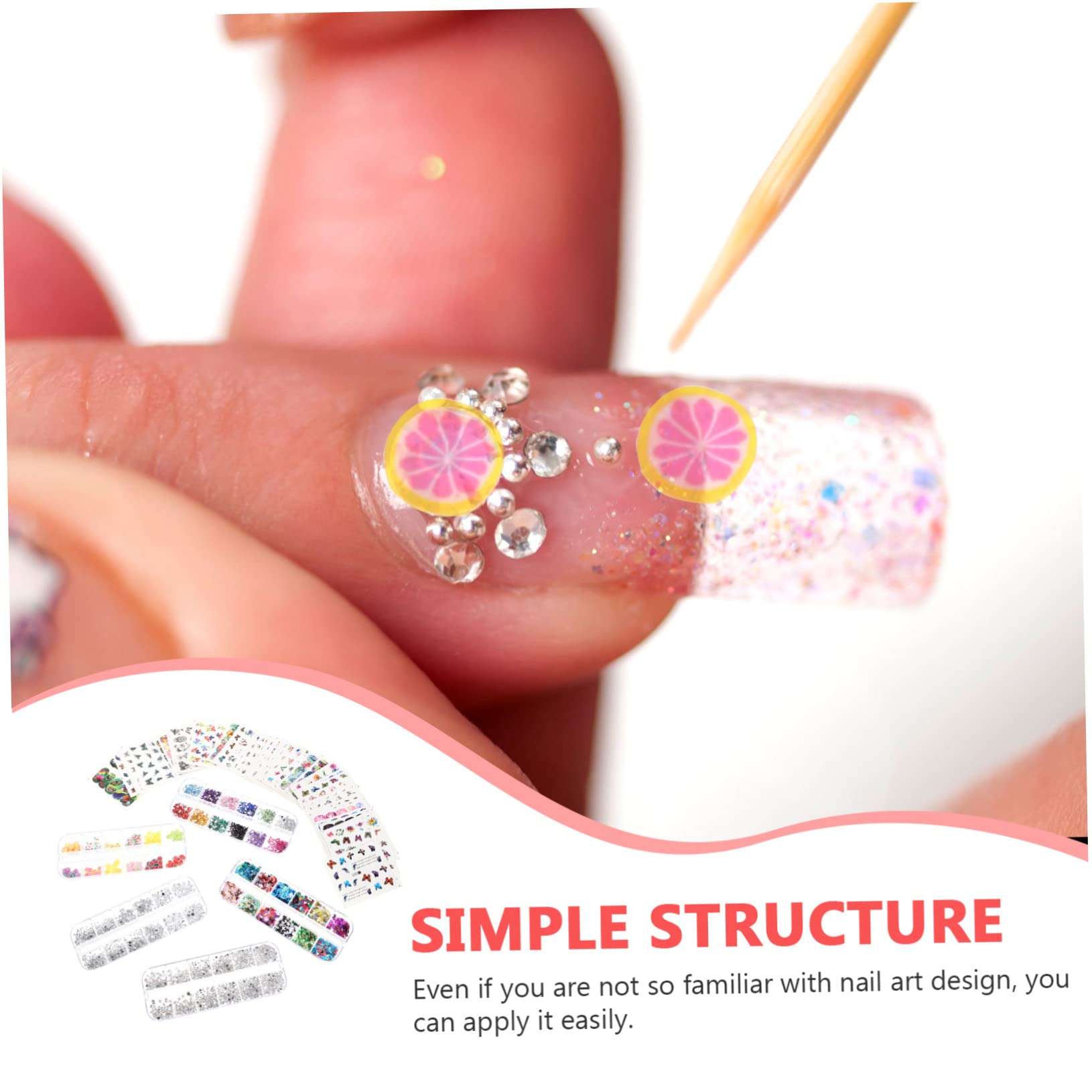 PACKOVE 2 Set Decorazioni per Unghie con Accessori per Manicure Eleganti per Unghie Decorative per Amanti Della
