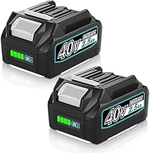 Boetpcr Compatible Makita 40V Battery, BL4025, 2500mAh, Set of 2, 40Vmax Battery, Compatible with Makita BL4025, BL4040, BL4060, BL4080, Compatible with 40V Electric Tools, LED Lamp Remaining