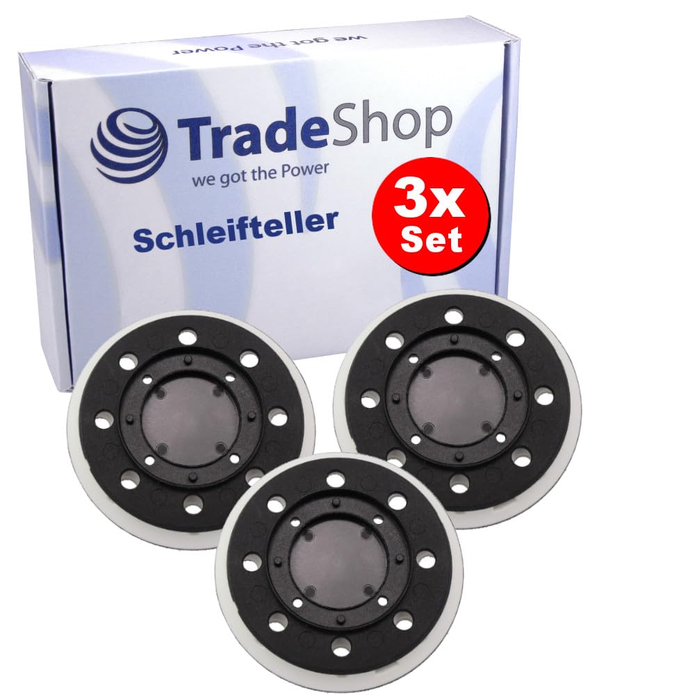 Plato soporte cierre autoadherente Trade-Shop 125 mm compatible con Festool ST-STF 125/8-M4-J W-HT, 492280 / recambio lijadora orbital aleatoria