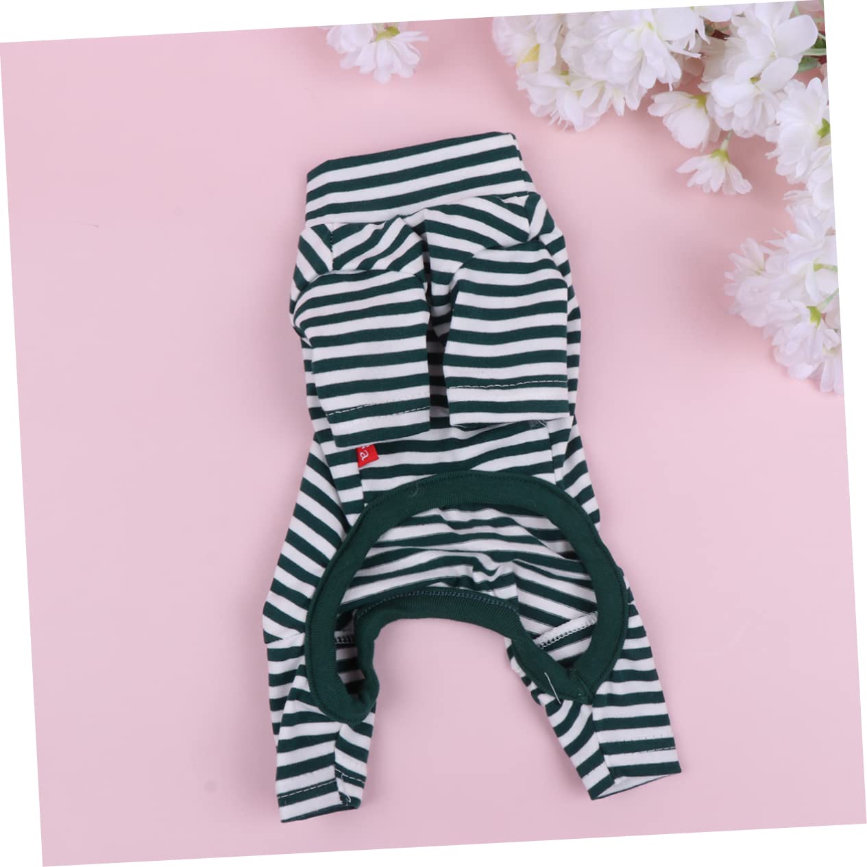 SUPVOX 3pezzi Tutina Jumpsuit Cotone Per Cani Di Piccola Taglia Costume Stile Stripes Verde Xs Per Inverno Comoda e Facile Da Indossare Perfetta Per Passeggiate e Foto Speciali