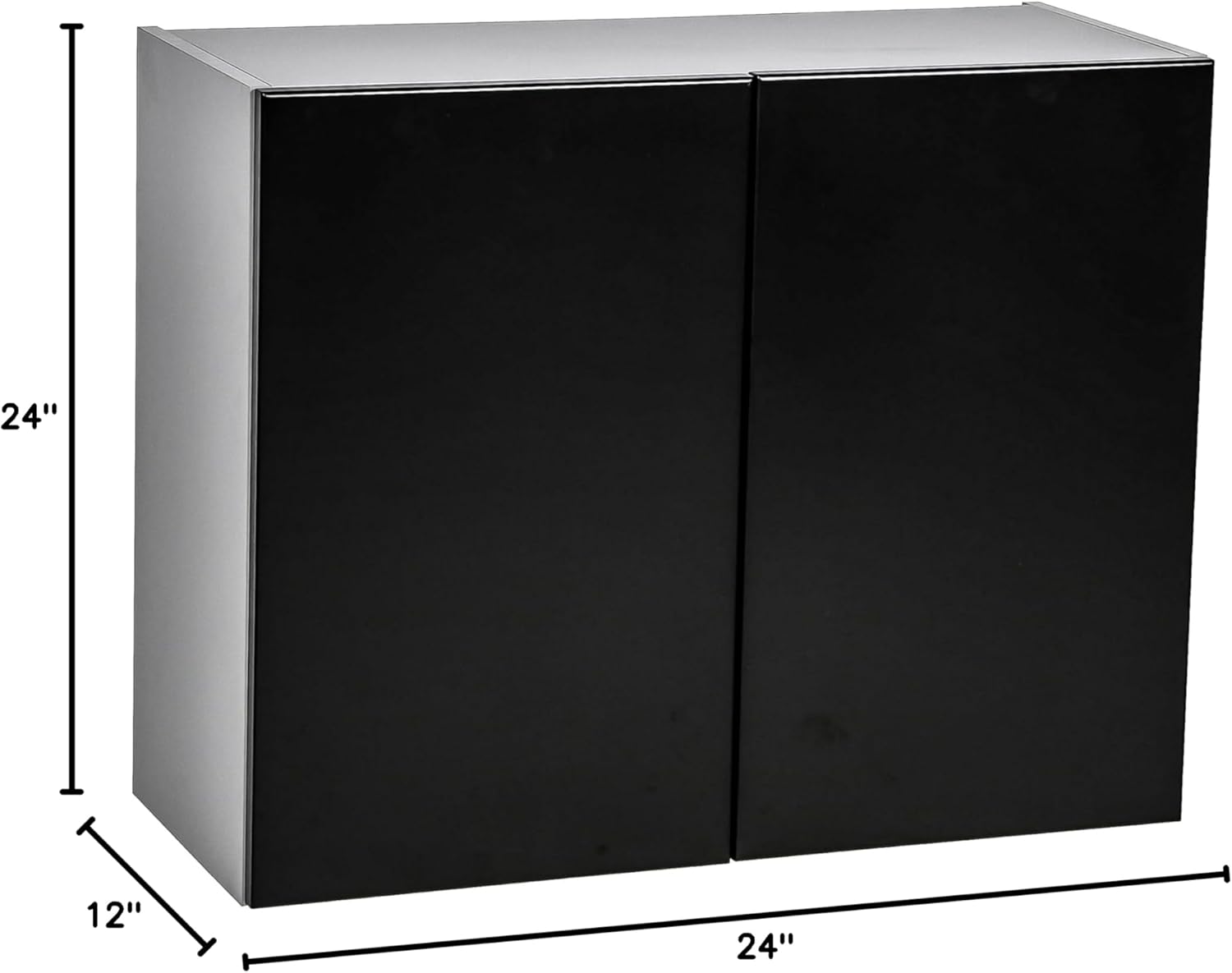 24" x 24" Wall Cabinet-Double Door-with Black Matte Door
