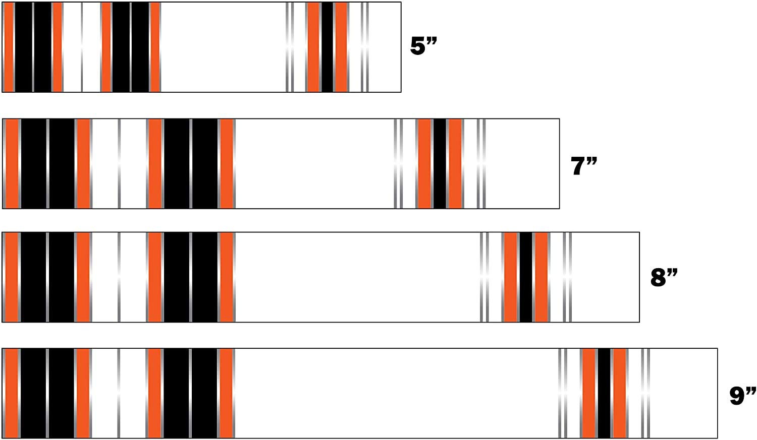 White Water Archery Laminated Orange Traditional 9 Crest Arrow Wraps 15 pk Choose Length Width (5.75)