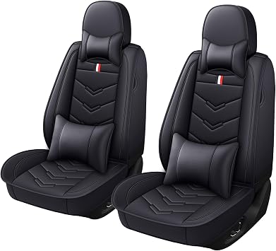 Car Seat Covers for Mercedes-Benz Sprinter 2003-2024, Waterproof Durable & Compatible Airbag, Premium Leather Seat Protector2 Seats Luxury,Black