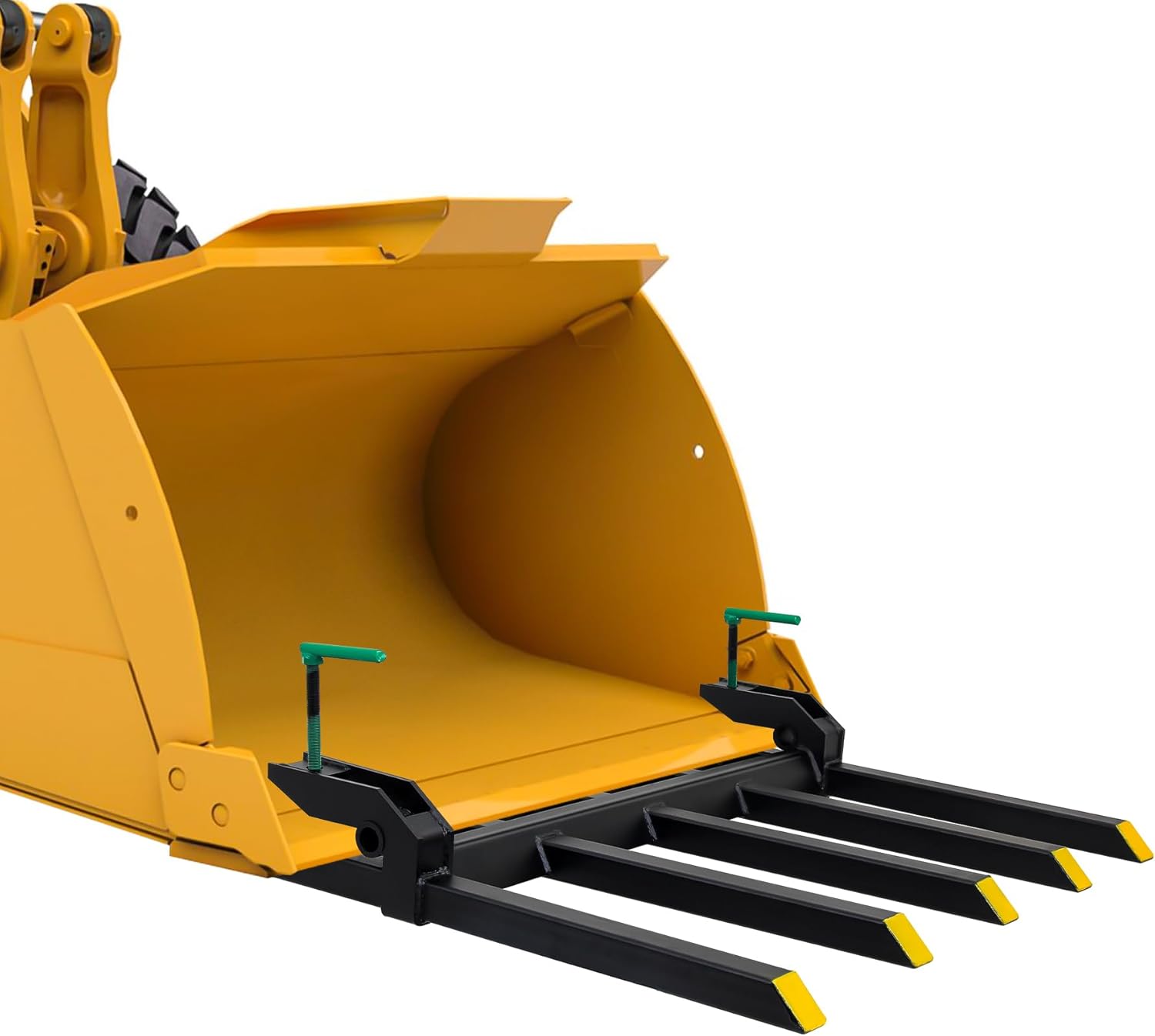Clamp on Debris Forks Fits 48'' Bucket, 2500 lbs Heavy Duty Quick Attach Pallet Forks for Tractor Loader Skid Steer