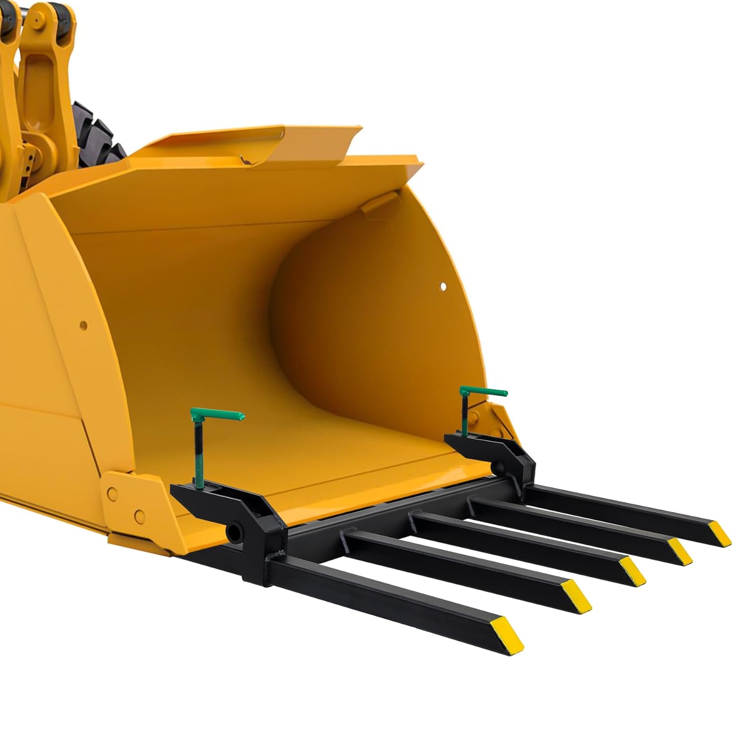 Clamp on Debris Forks Fits 48'' Bucket, 2500 lbs Heavy Duty Quick Attach Pallet Forks for Tractor Loader Skid Steer