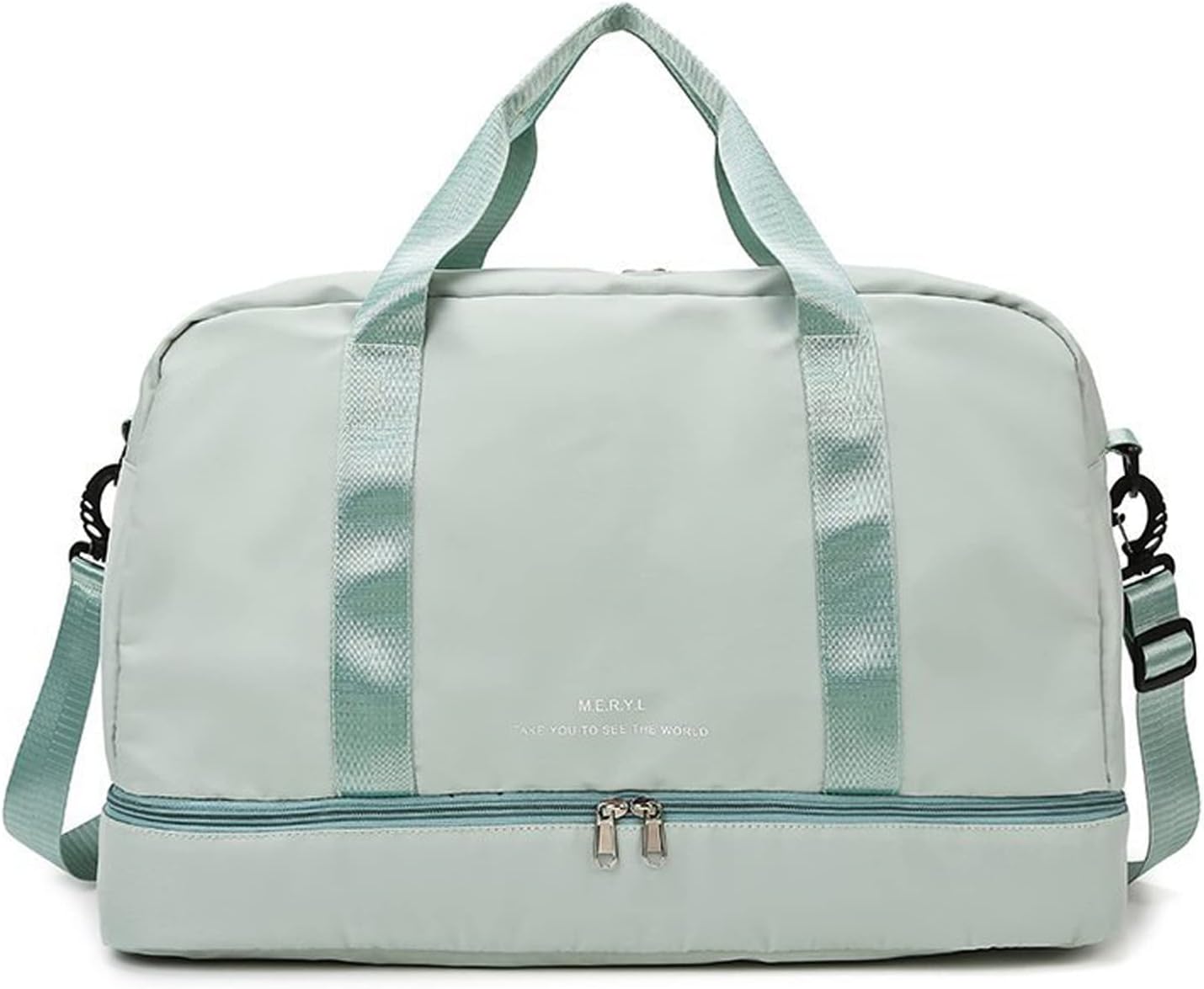 Women's Tote Gym Bag Oxford Cloth Travel Zipper Large Capacity Foldable Lightweight Color