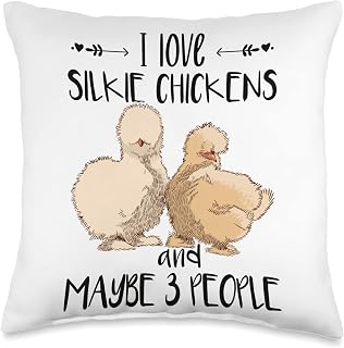 I Love Silkie Chickens | Funny Farmer Silkie Chicken Throw Pillow