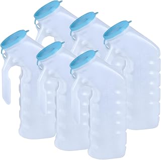 Vakly Male Urinal with Glow in The Dark Spill Proof Cover [32oz -1000ml ] Portable Pee/Urine Container Bottles for Men Used for Car, Hospitals, Incontinence, Emergency and Travel (6)
