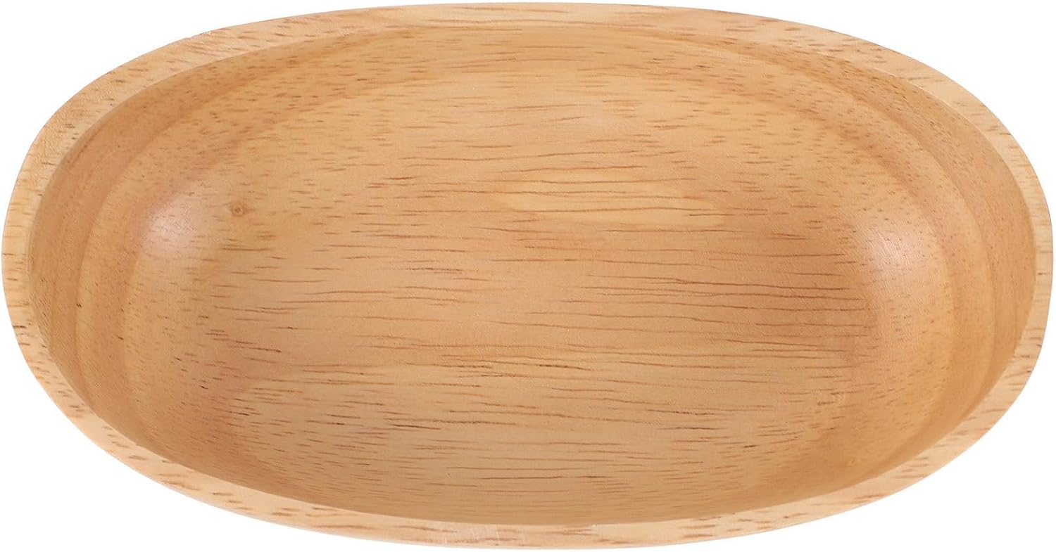 VALICLUD Boat Shaped Solid Wood Salad Bowl for Bread Rolls and Picnic