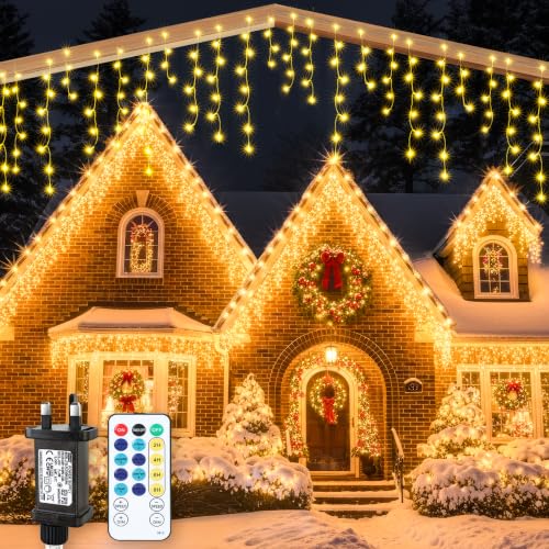MAGGIFT 10M 400 LED Eisregen Lichterkette Außen Innen...