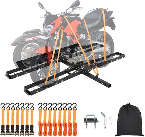 Dual Motorcycle Carrier Hitch Mount,600 LBS Dirt Bike Carrier with