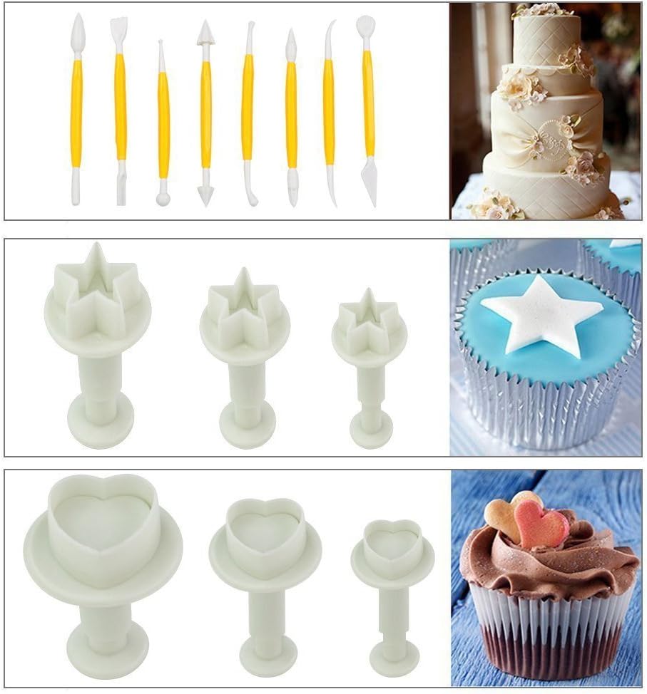 Marrywindix 68pcs 21 Sets Cake Decration Tool Set By Catalina Fondant Cake Cutter Mold Sugarcraft Icing Decorating Flower Modelling Tools