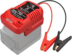 Car Jump Starter Adapter for Milwaukee M18 18V Batteries, 11AWG Heavy Duty Auto Booster Cables, Portable Vehicle Jump Starter for 12V Batteries, Fits Gas Engines Up to 3.5 Liters