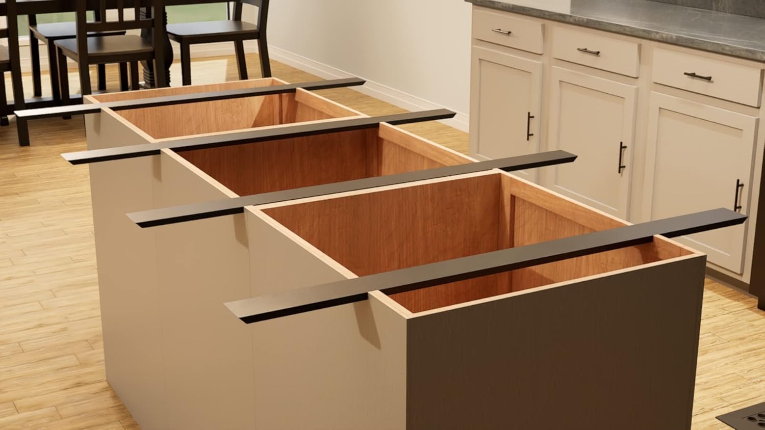 Double Sided Island Support Bracket | Countertop Support | Kitchen Island (Steel, 28 Inch)