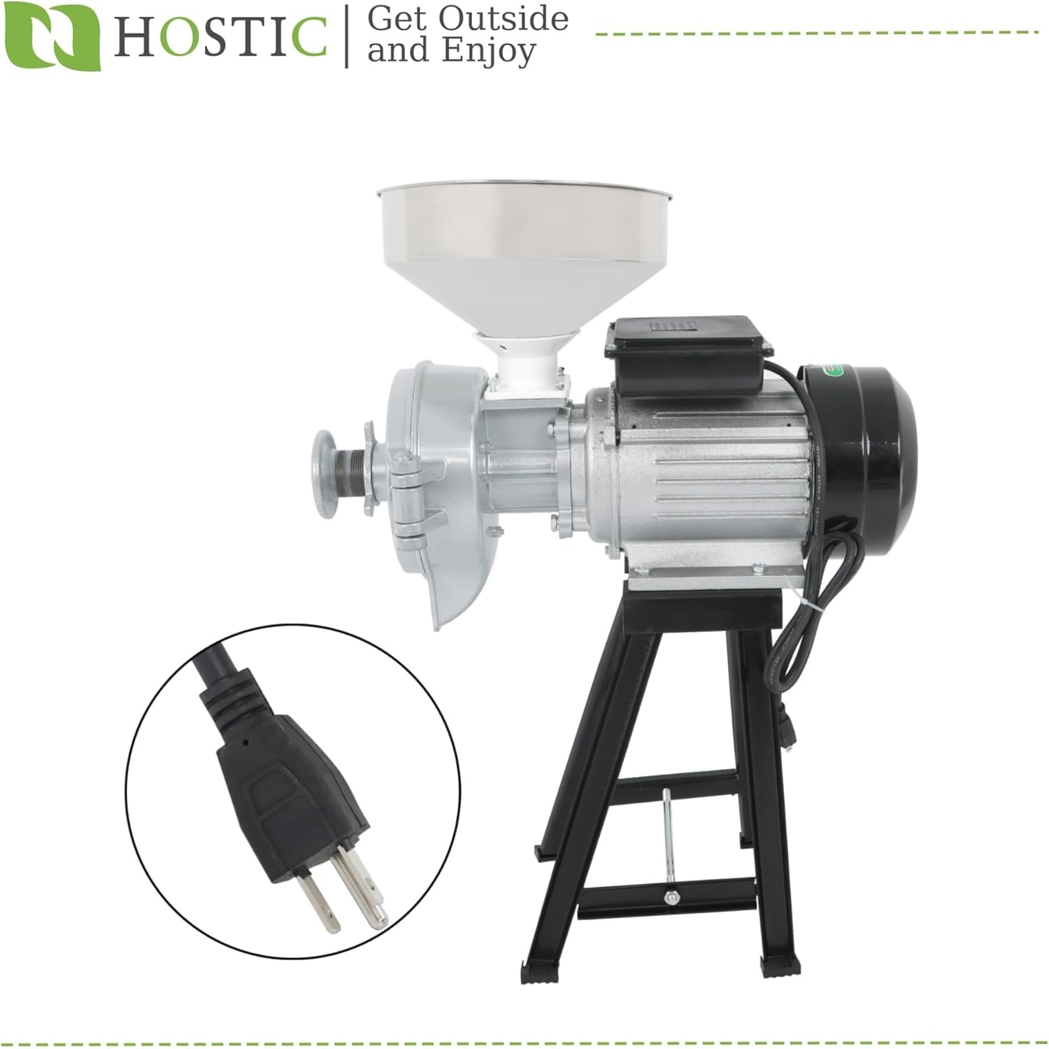 HOSTIC 3000W Wet Dry Electric Grain Mill with Funnel 110V Grain Grinder Machine for Cereals Corn Grain Wheat Feed Mill