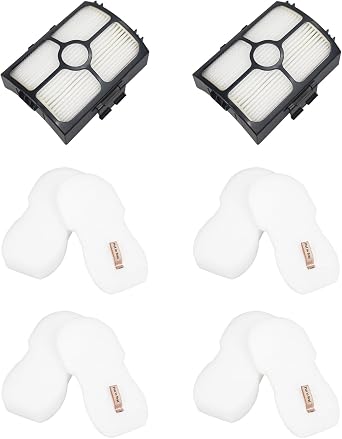 Replacement Filters for Shark HZ4000 HZ4002 HZ4001AMZ HZ3002 HZ3000 Powerdetect Ultra-Light Corded Stick Vacuum 4 Foam filters,2 HEPA filters