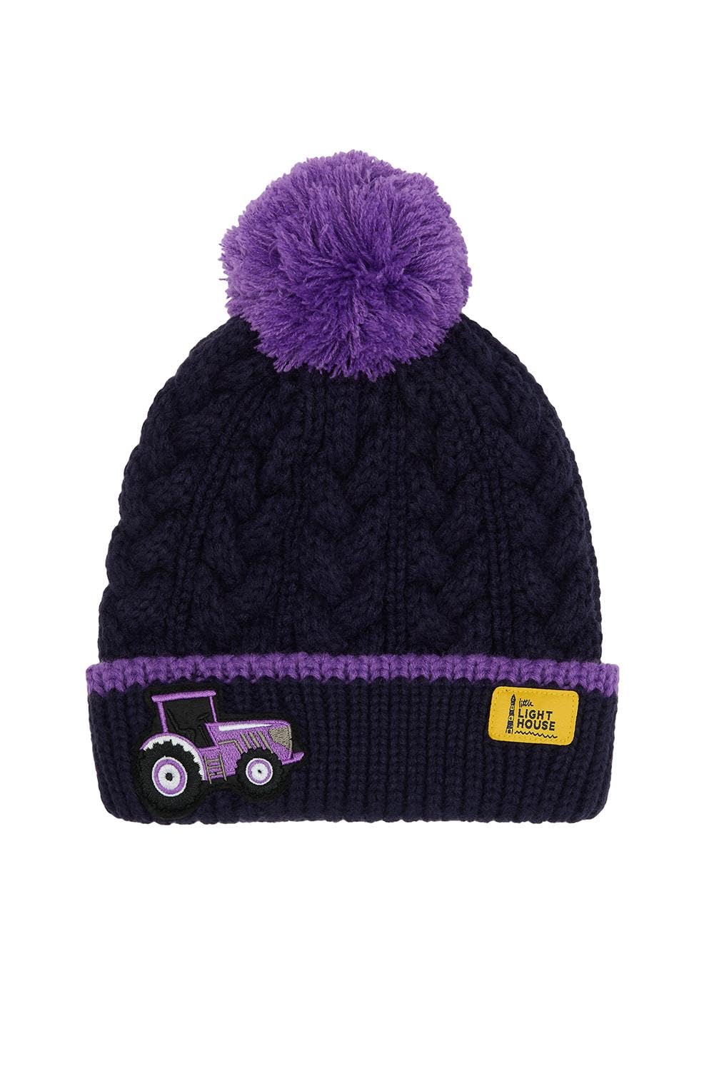 Lighthouse (2-4 Yrs, Tractor) Bobbie Kids Bobble Hat Purple