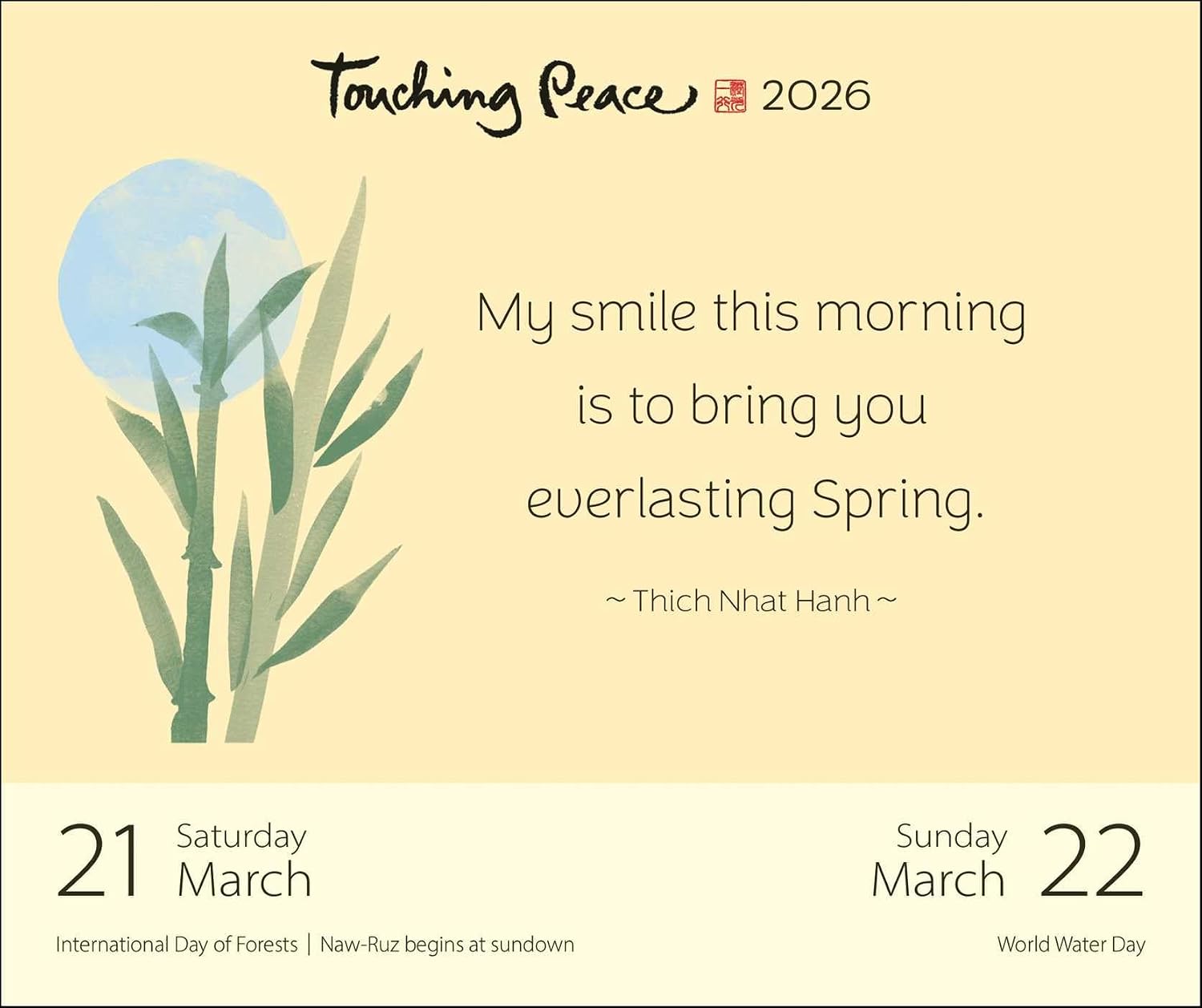 Thich Nhat Hanh 2026 Day-to-Day Calendar: Touching Peace