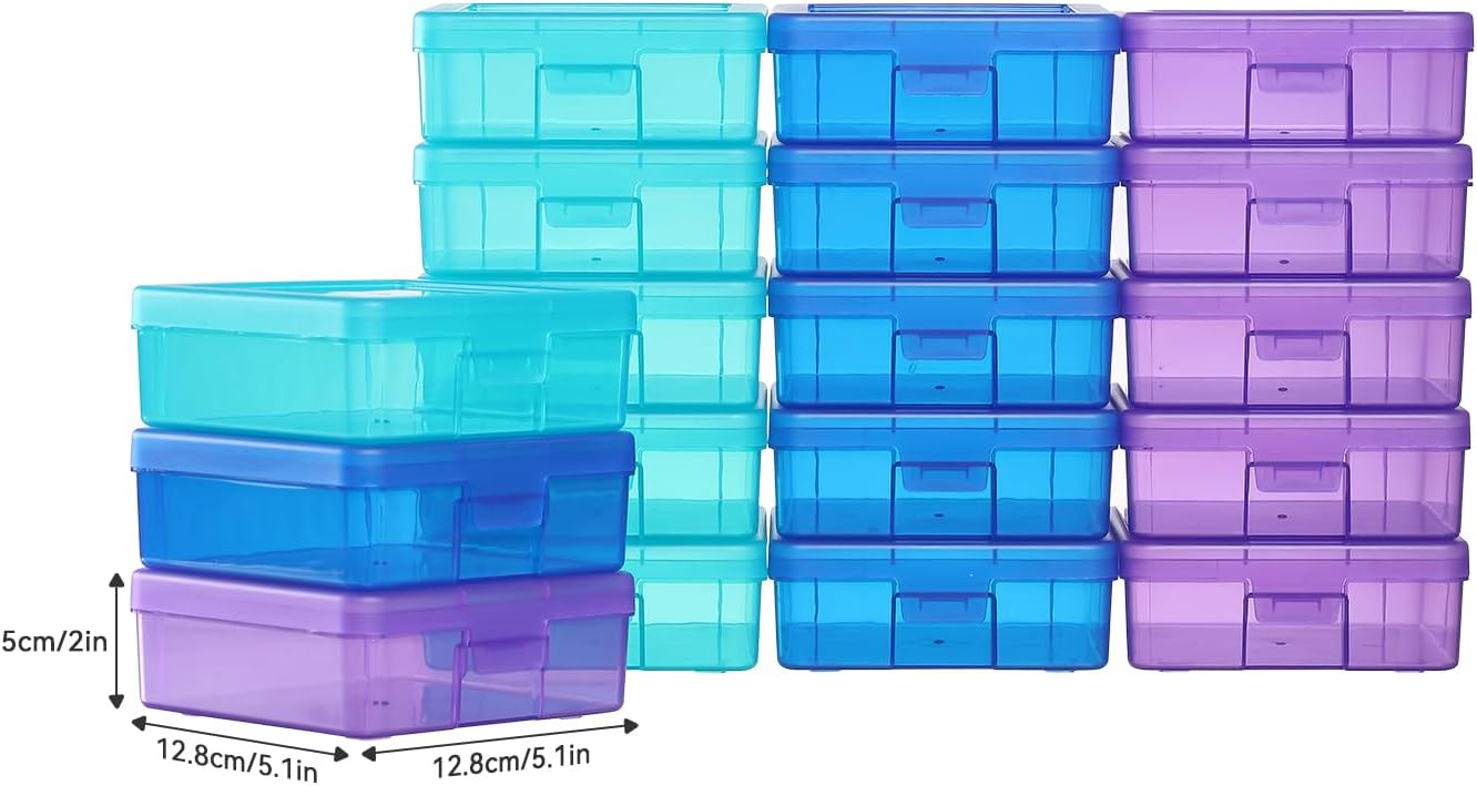 novelinks 18 Pack Small Plastic Storage Containers Clear Arts & Crafts Storage Boxes & Organizers Stackable Small Containers With Lids For Organizin (Set 4)