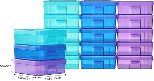 Miniatura 2 de Novelinks - Paquete de 18 unidades de pequeños contenedores de almacenamiento de plástico transparente, cajas y organizadores de almacenamiento para