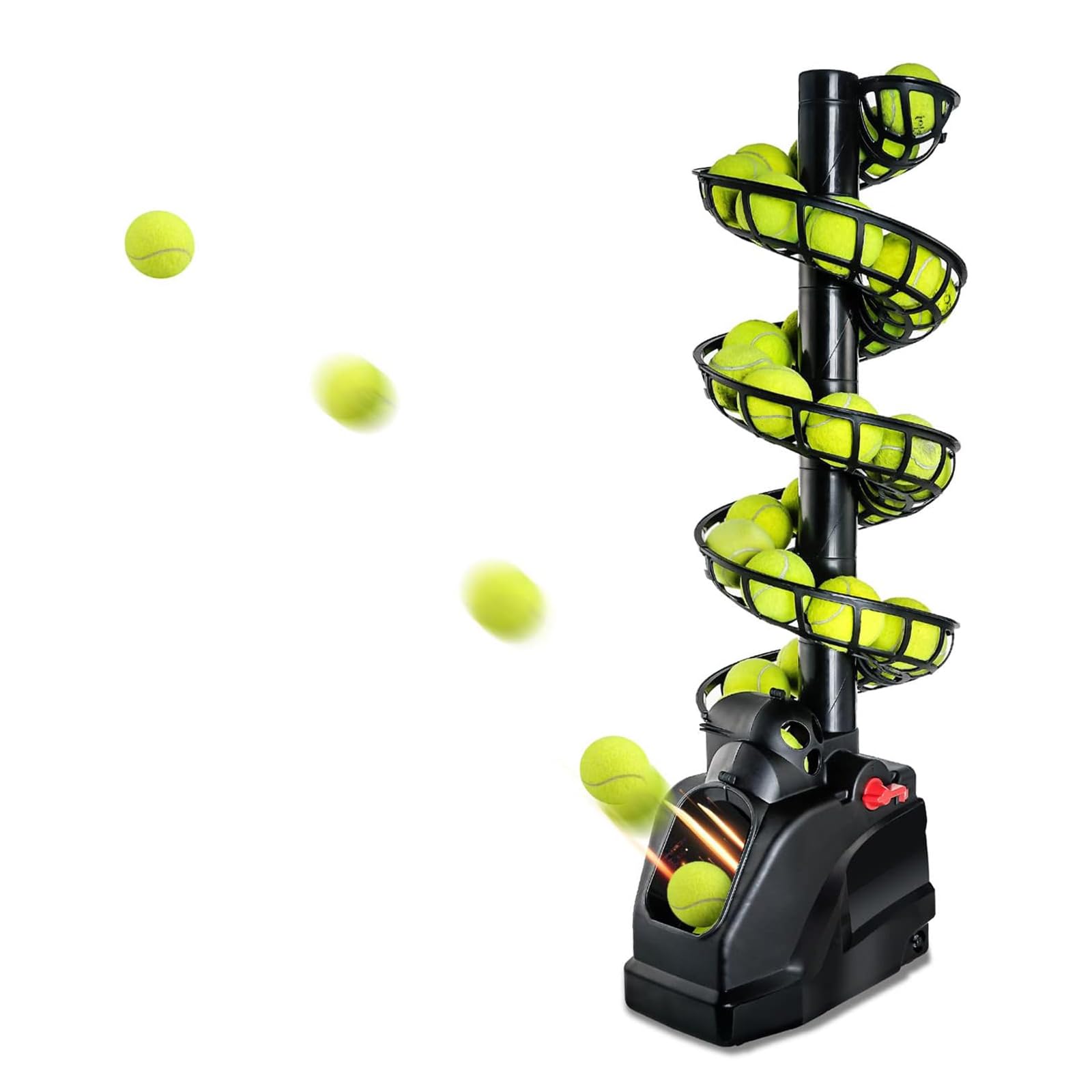 Máquina de pelotas de tenis Lanzador 30 pelotas 4 niveles ajustables 2 métodos de alimentación