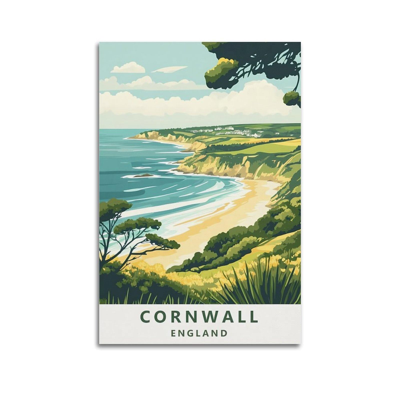 EZMLFA 5D Diamond Art Kits for Beginner,Cornwall England,Diamond Art House DIY Diamond Art Kits for Home Wall Decor 40x50cm