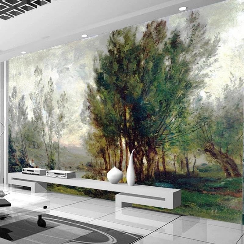 Papier peint panoramique forêt 3D pour créer un salon nature et relaxant