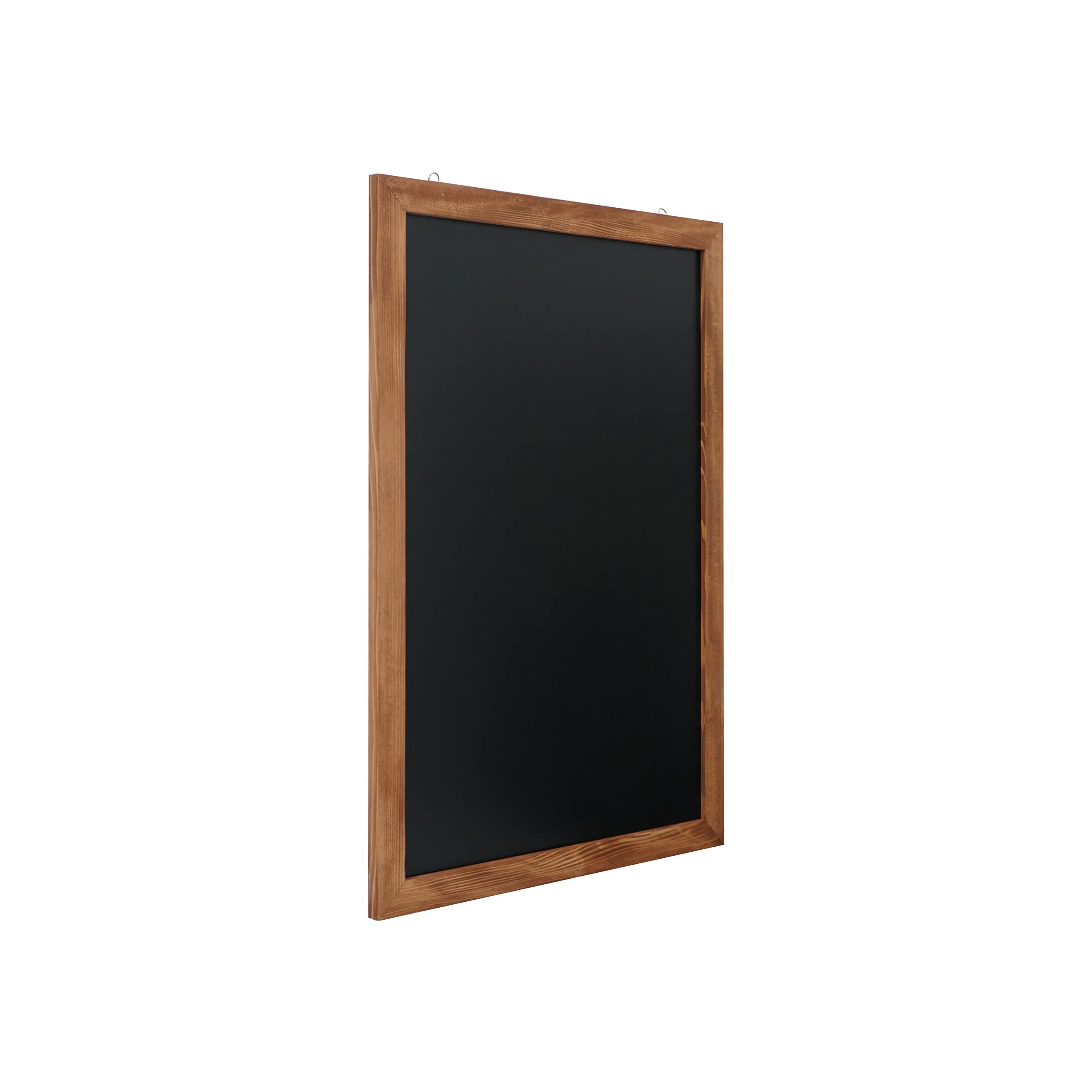 EUROPEL Kreidetafel mit schwarzer Melaminschicht, Rahmen aus lackiertem Kiefernholz, Naturholzfarbe, Abmessungen 60x84cm, Wandbefestigung, Hoch- oder Querformat, für flüssige Kreidemarker