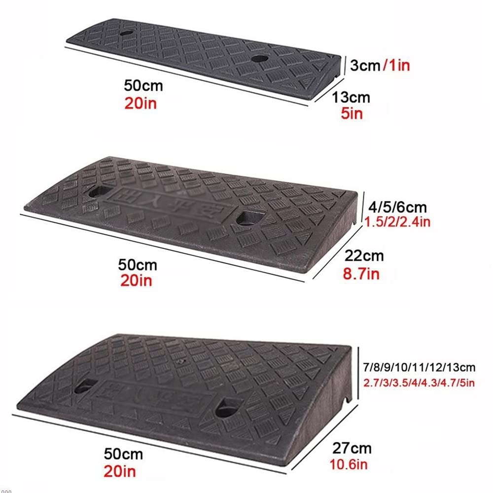 Rampy samochodowe Antypoślizgowa rampa progowa Przenośna rampa załadunkowa Schody wejściowe do garażu ze śrubami, wysokość 3–22 cm Opcjonalnie/50 * 27 * 7 cm (Size : 50 * 27 * 10Cm)