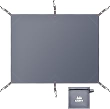 グランドシート 防水 テントシート - 厚手 210D生地 耐水圧 3000mm レジャーシート 軽量 コンパクト 収納袋付き キャンプ アウトドア 登山 ピクニック マット グレイ