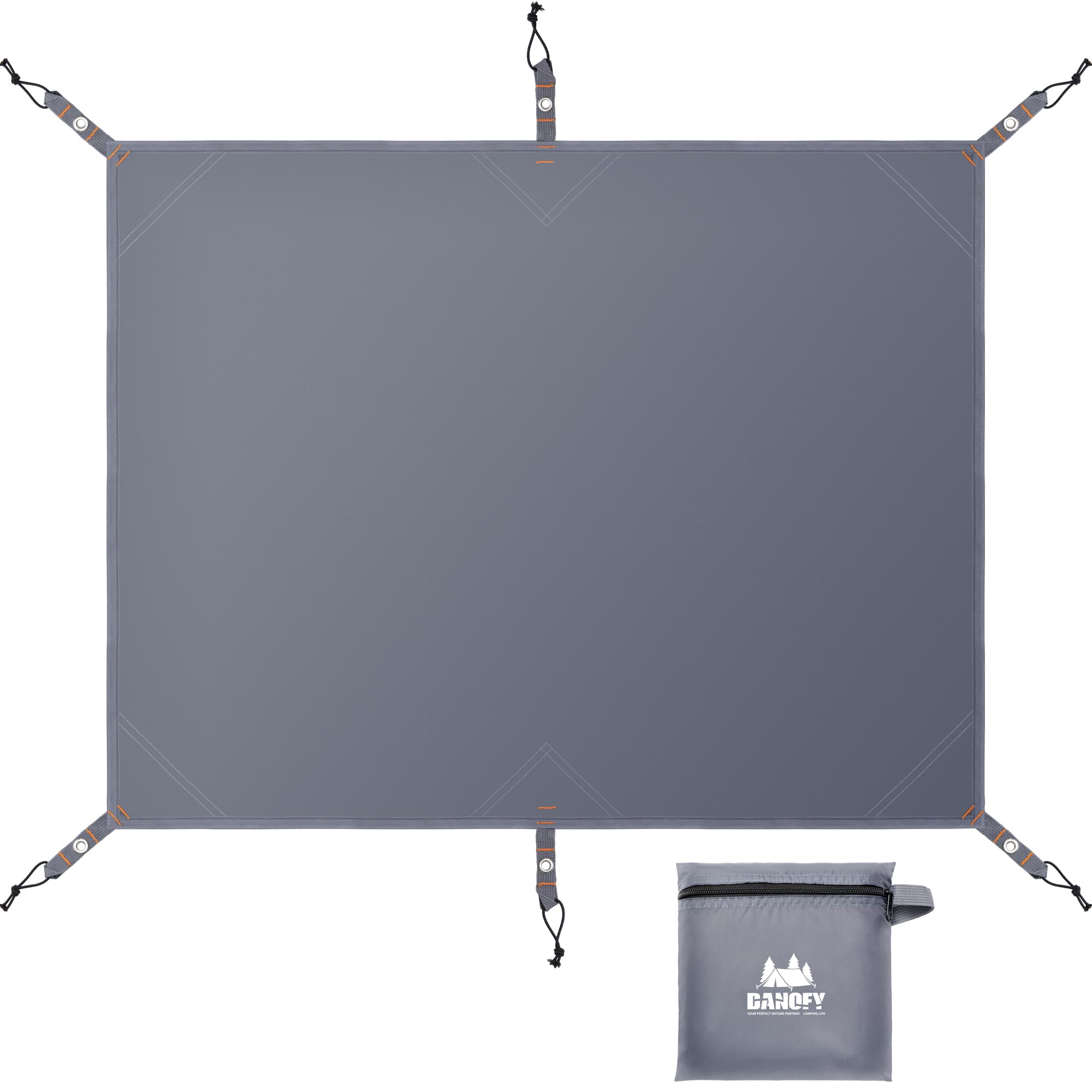 DANOFY グランドシート 防水 250x300 テントシート - 厚手 210D生地 耐水圧 3000mm レジャーシート 軽量 コンパクト 収納袋付き キャンプ アウトドア 登山 ピクニック マット グレイ