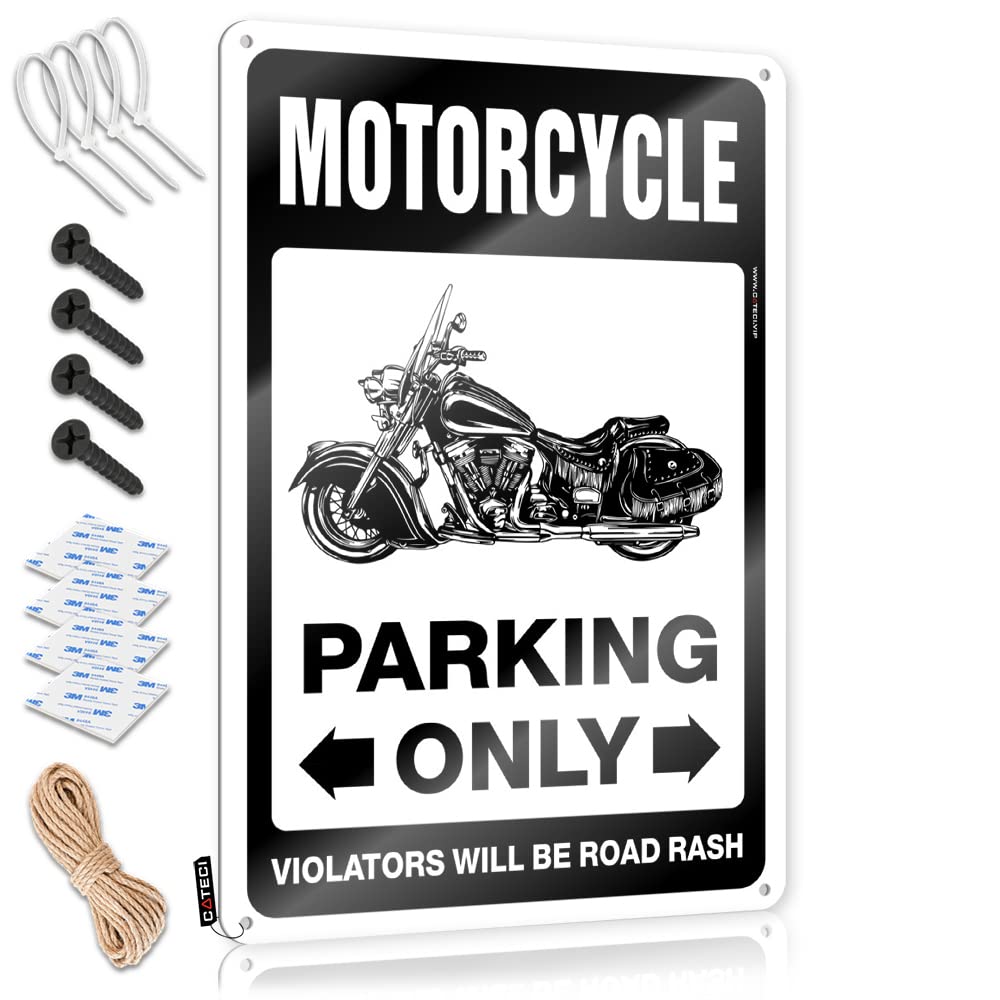 Cottage Core Decorations Accessories Decoration | Motorcycle Parking Only Nice Decorative Wall Art Ready To Hang For Entrance(30X40CM)
