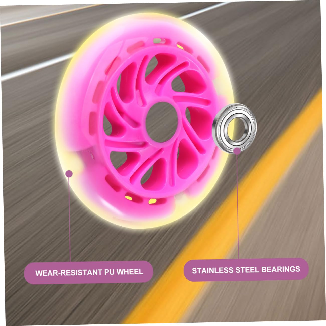 Happyyami Ruedas de Repuesto para Scooter de Pu Alta Elasticidad y Fuerte Agarre, 2 Piezas Ideales para Uso en Exteriores y Caminos