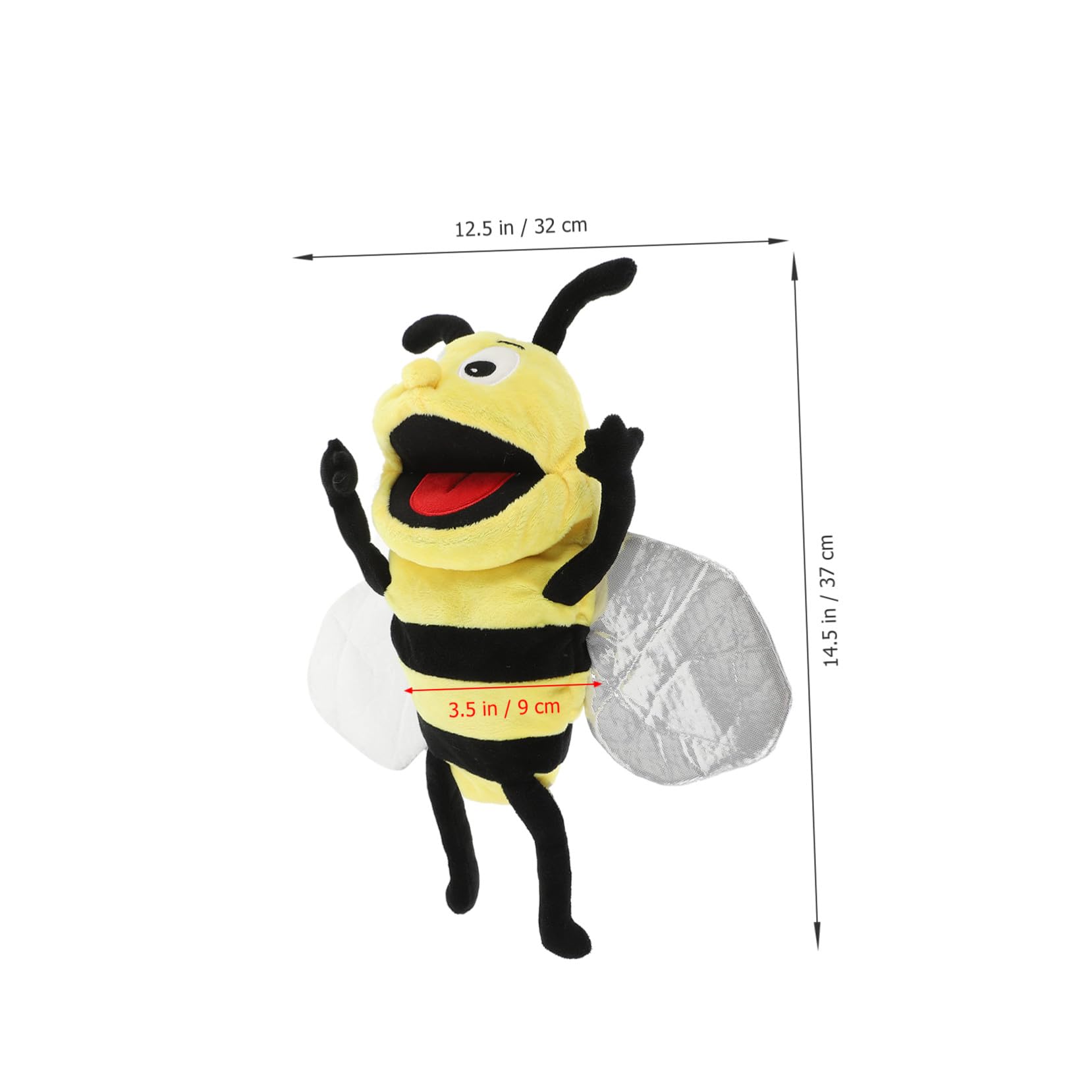 Mikinona Marioneta de Mano Interactiva para Contar Cuentos y Comunicación Emocional de Abeja de Felpa Algodón PP, Juguete Suave en Niños y Adultos