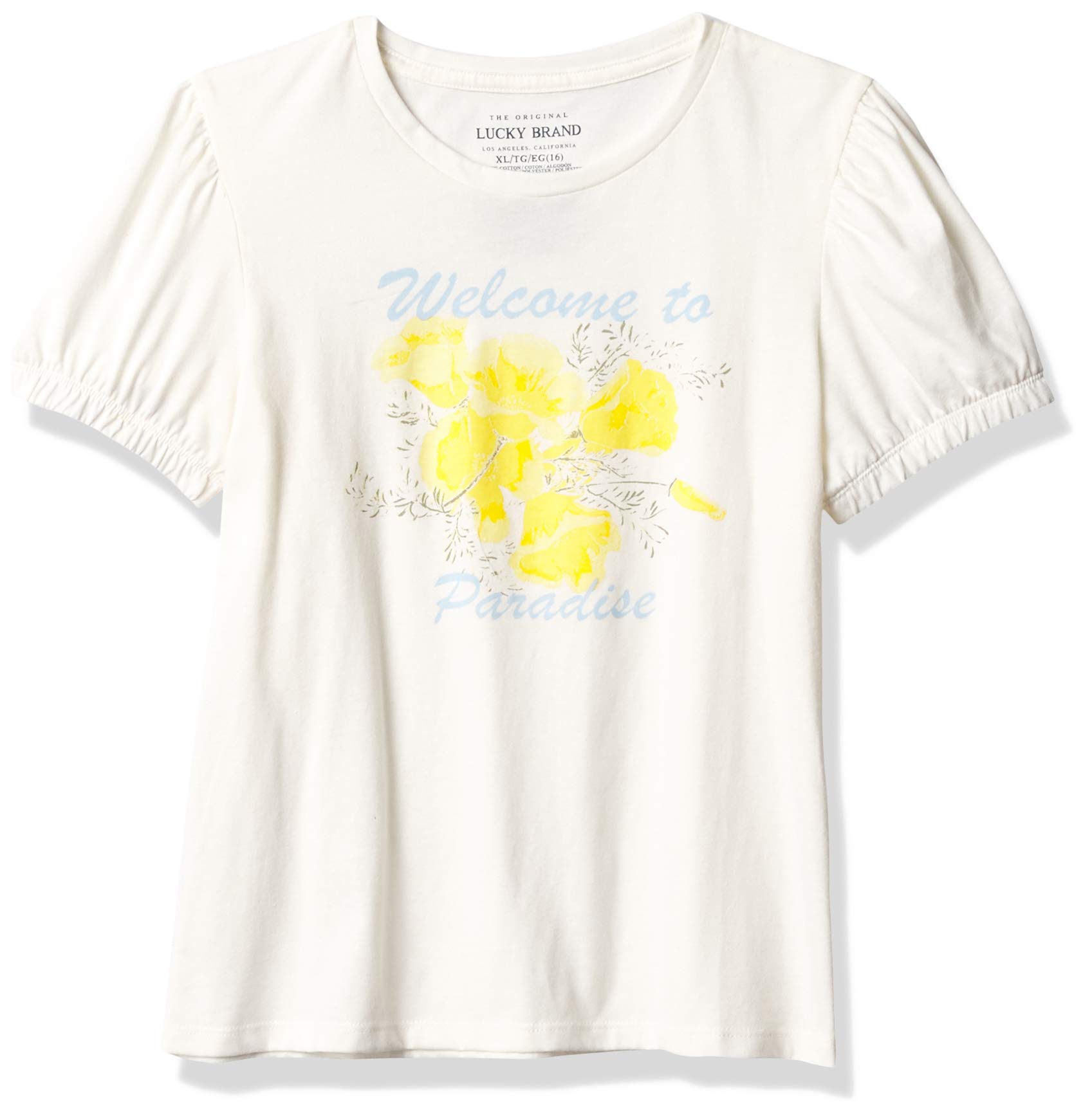 Lucky Brand Girls' Graphic Tee, Paradise Dancer, Large (12/14)