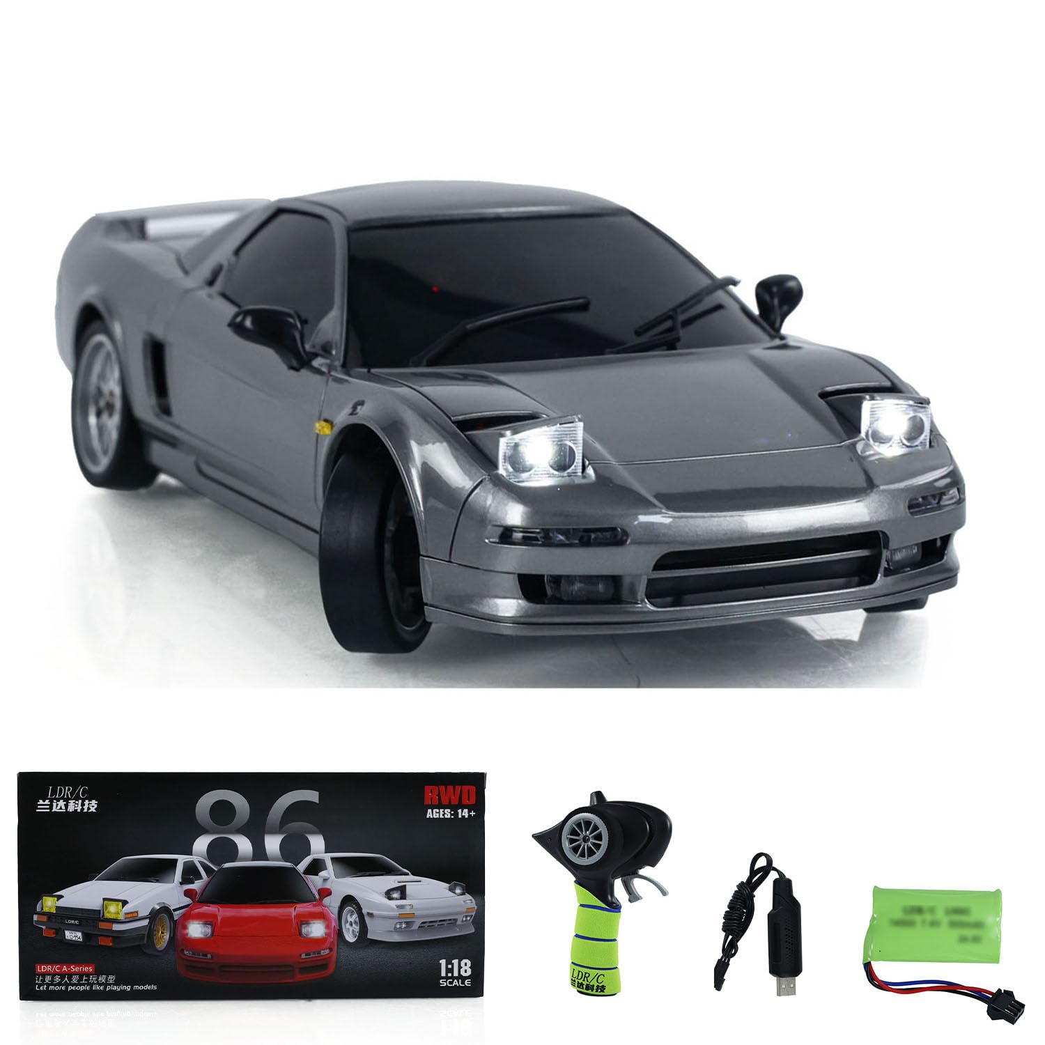 1/18 RWD RC Carreras Coche Drift Coche 4x2 Vehículos Eléctricos Modelo Giroscopio LDRC LD1803 para adultos