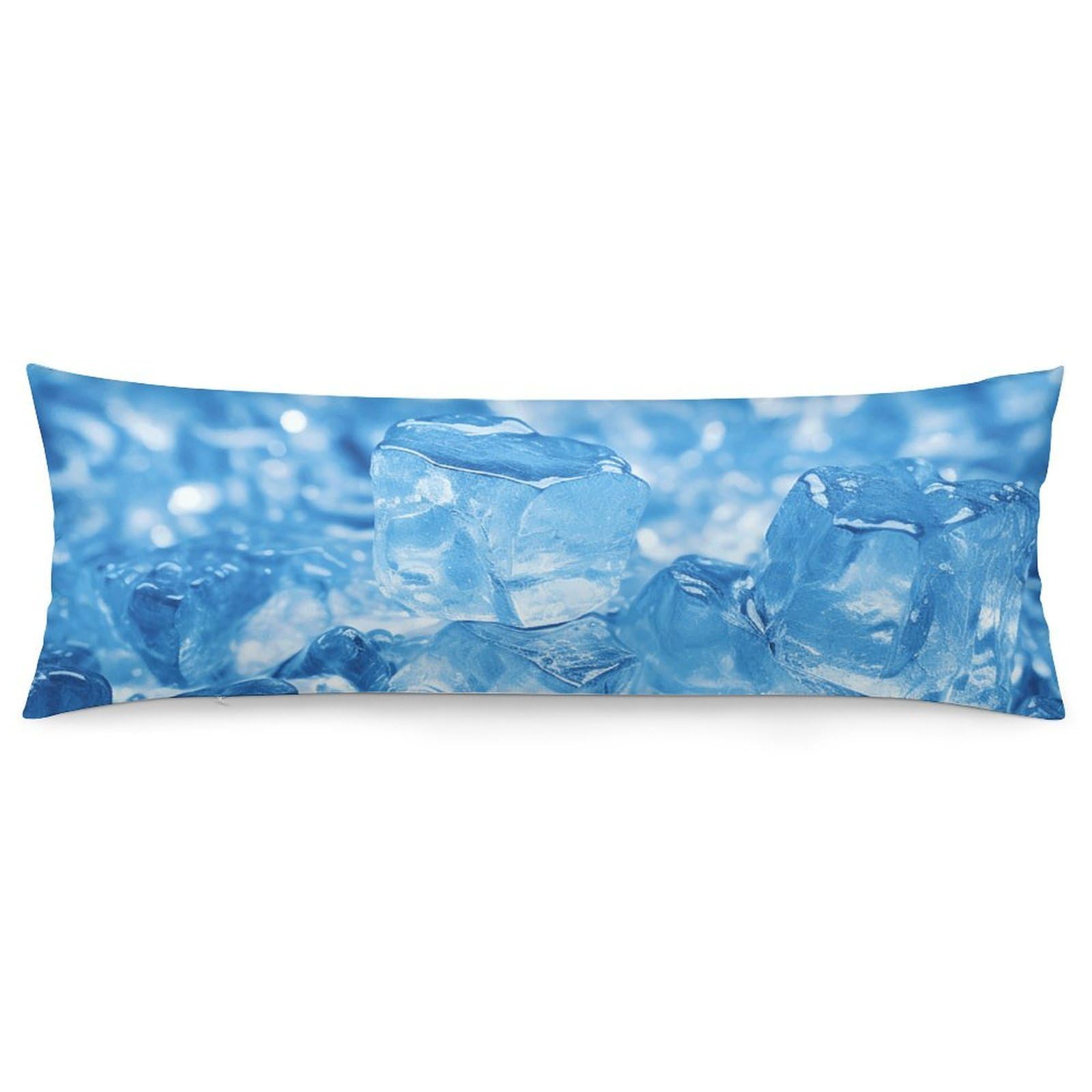 2 Pack Pillow Cases for Hair and Skin, Soft Breathable Pillow Case Covers with Hidden Zipper, Blue Ice Cube Background Pillowcase 20"x54" Pillow Covers for Sleeping Gift