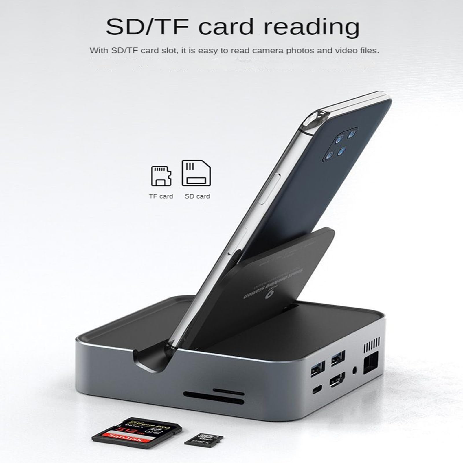Pionowa stacja dokująca typu C Podstawa ładująca Kabel USB C na Hdmi Konwerter 4K Hd Port sieciowy Adapter 4K