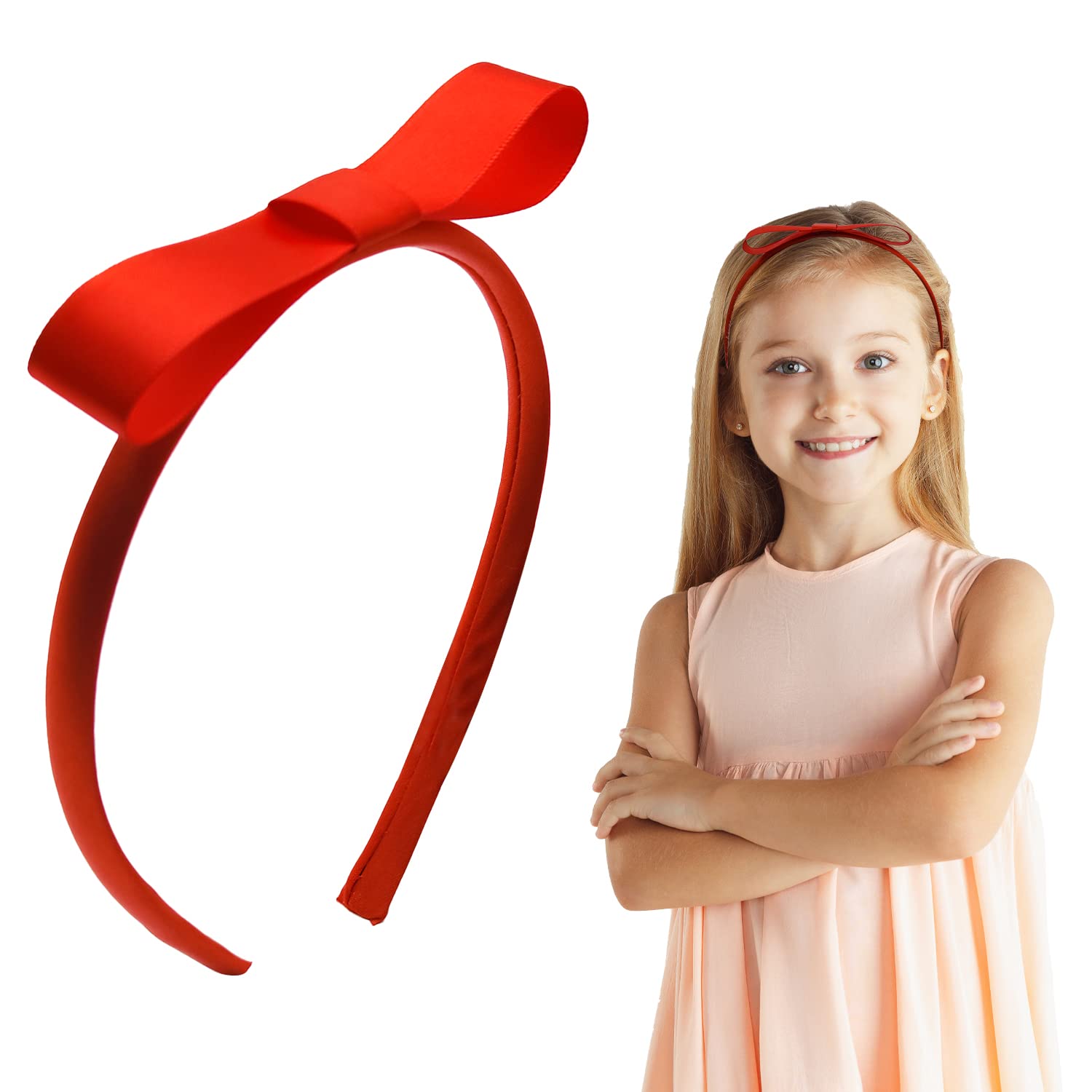 ALLY-MAGICHeadbands for Girls,Red Bow Hairband Band, Vintage Hairbands Knot Hairband for Women and Girls, Alice Headband Hair Accessories for Child Y9HSHDJFG