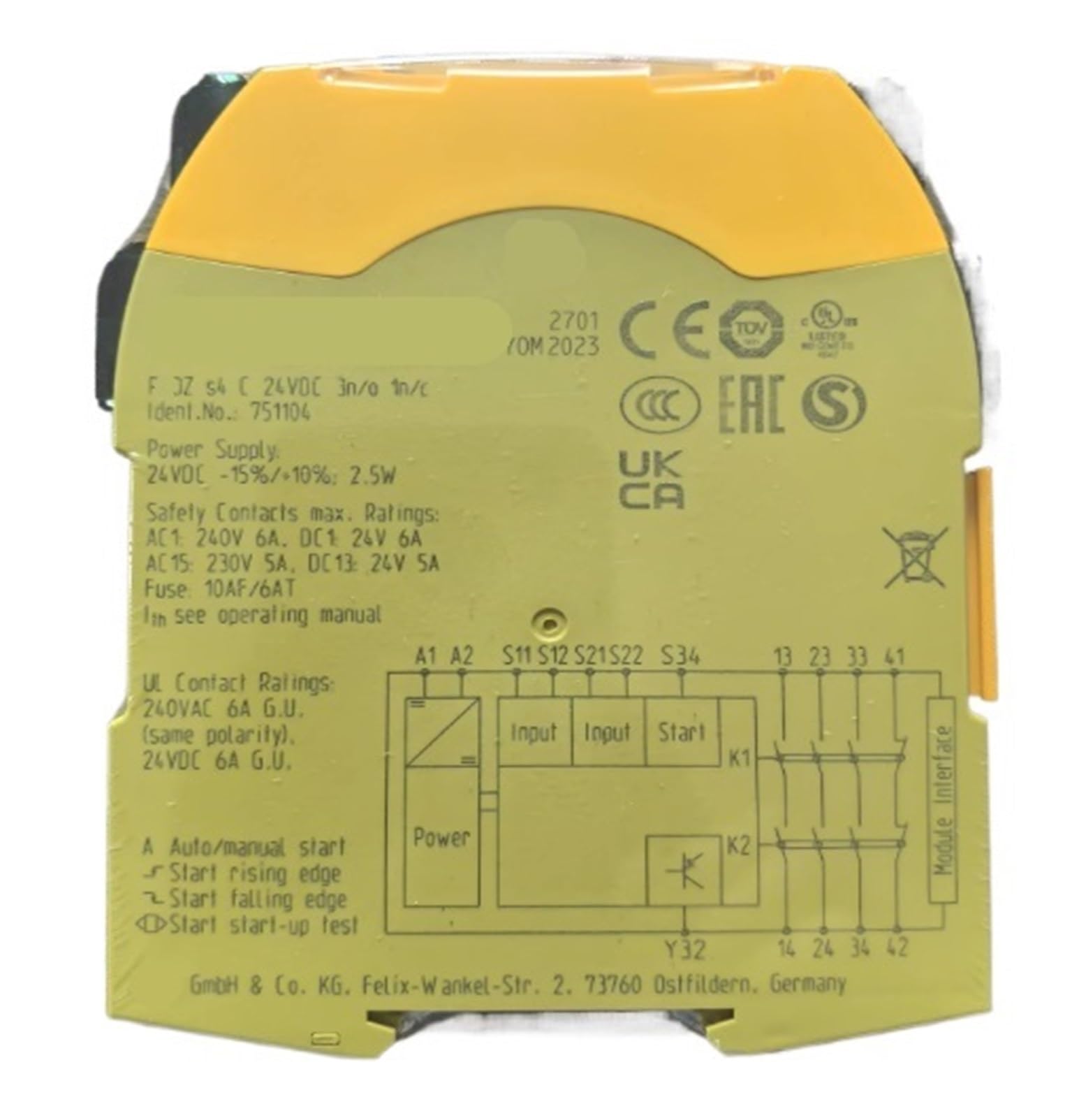 YMUGUEGH Relay PNOZS4 751104 750104(S4 751104)