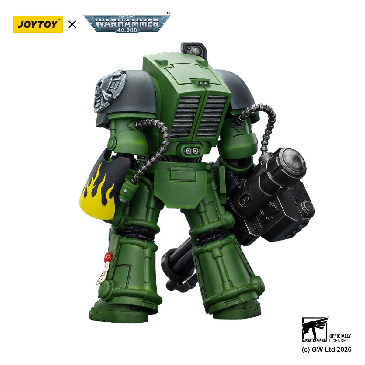 JOYTOY Action Figures Warhammer 40K Terminator Squad 1/18 Movable Model Collectible Figurine Ages 15+ (Salamanders Terminator 3 with Power Fist and Assault Cannon) - 4