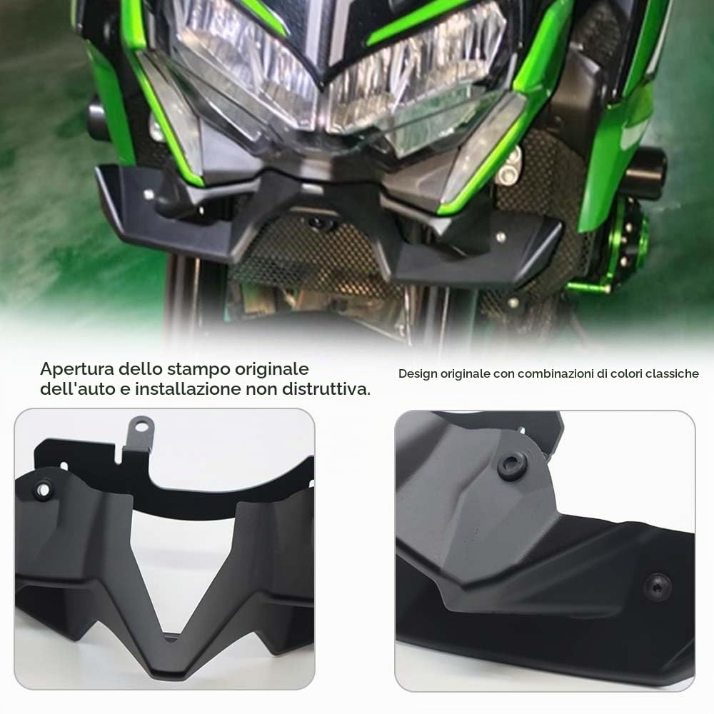 Per Z900 ZR900 SE ABS 2020-2024 Ali laterale Spoiler laterale Moto spoiler Ala aerodinamica Ala fissa (nero carbone)
